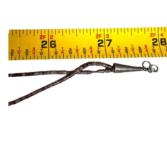 Vintage Zuni Double Strand Bird Fetish Turquoise Bear Necklace Multi-Stone 28" - Picture 7 of 12